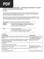 (Online Teaching) A2 Key For Schools Listening Part 1