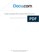 English Language and Linguistic Auto Recovered