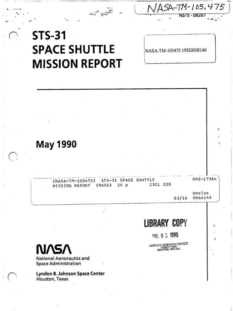 STS-31 Mission Report Summary | PDF | Space Shuttle Solid Rocket ...