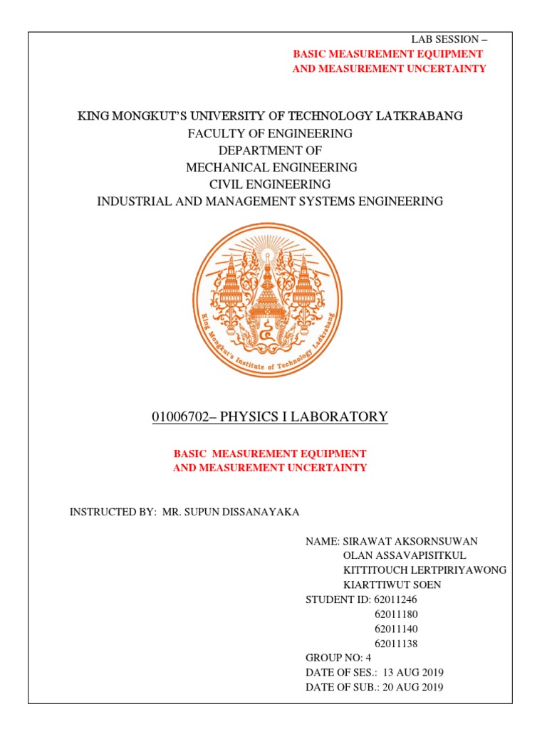 Measurement Lab Report PDF Accuracy And Precision Observational Error