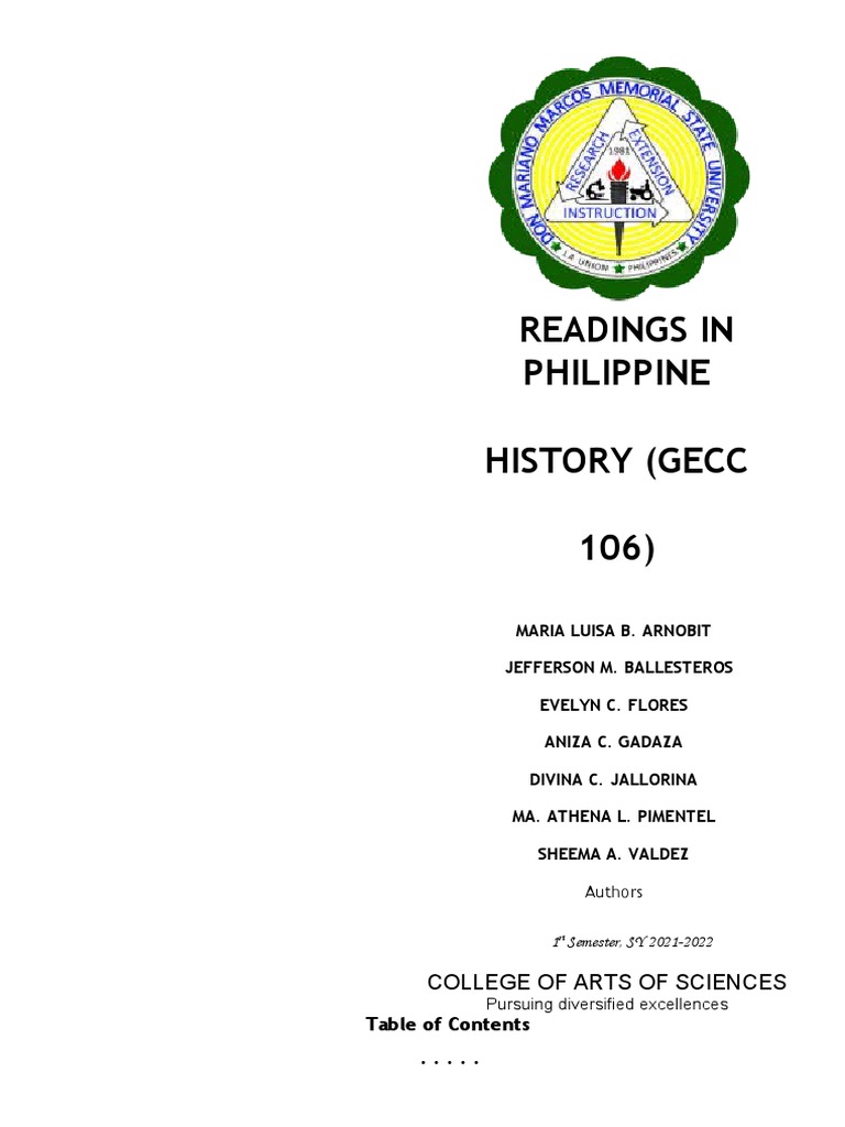 Readings in Philippine History Course Guide | PDF | Primary Sources ...