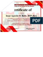 Certificate of Appreciation: Inspt Agustin O. Ballo, BFP (Ret)