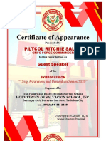 Certificate of Appearance