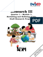 Research III: Quarter 1 - Module 1: Revisiting and Refining of The Draft Research Proposal