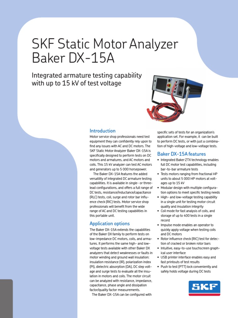 Baker DX-15A Brochure PUB CM-P2 13773 en | PDF | Electric Motor | Inductor
