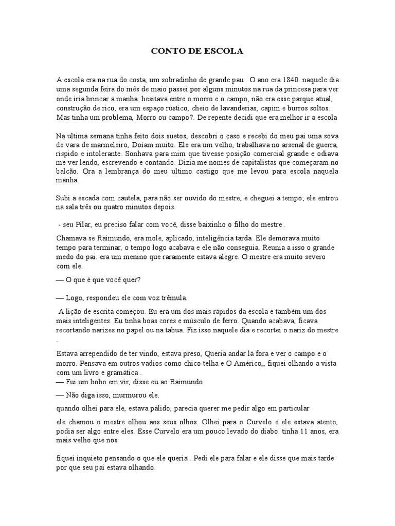 Conto - Conto de Escola | PDF