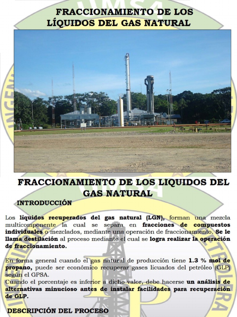 Tema 2 Fraccionamiento Del GN | PDF | Destilación | Gas de petróleo licuado