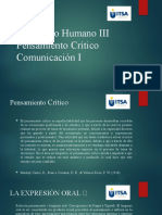 Desarrollo Humano III Pensamiento Crítico Comunicación I