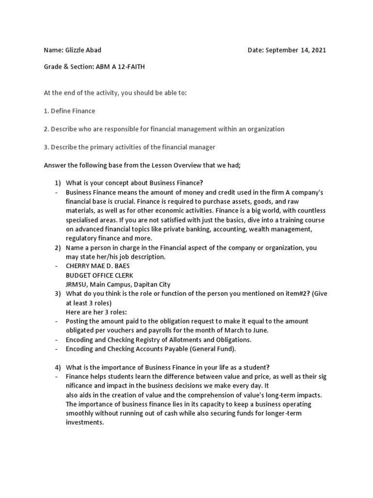 FINANCE | PDF | Career & Growth