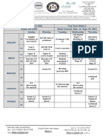 Weekly Plan SY 2021-2022 First Term Week 3 Grade: 8A GIRLS Week Covered: Sept. 12-Sept. 16, 2021 Sunday Monday Tuesday Wednesday Thursday