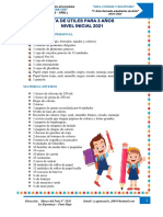 Lista de Utiles 3 Años