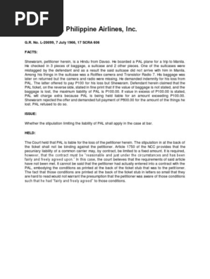 11. Shewaran vs. Philippine Airlines