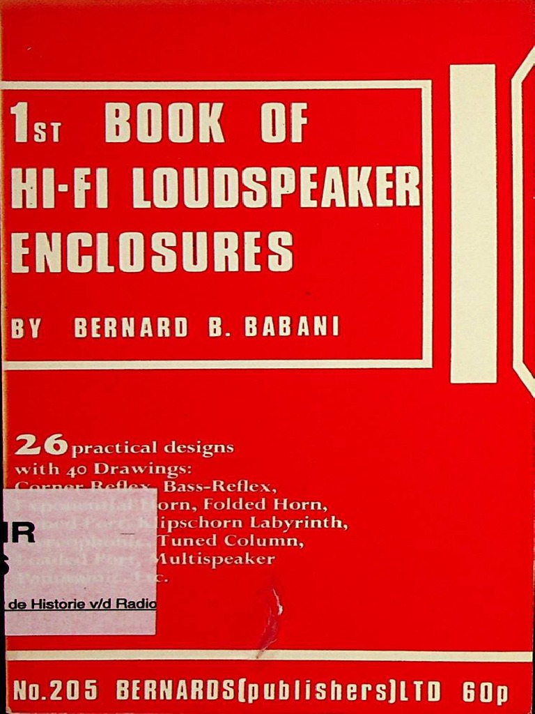1st Book of HiFi Loudspeaker Enclosures 1974 Babani PDF