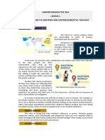 Understanding The Self Lesson 1 Topic 5: The Self in Western and Eastern/Oriental Thought
