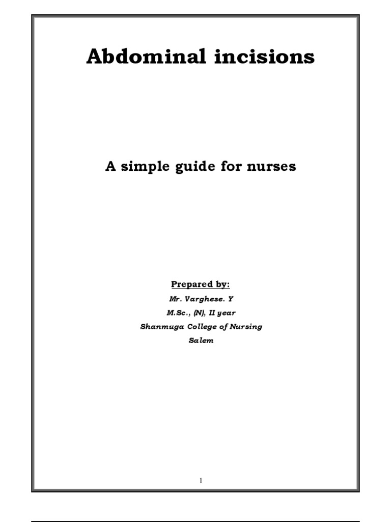 PDF - Booklets - Abdominal Incisions | PDF | Abdomen | Peritoneum