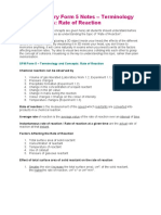 Rate of Reaction Notes for SPM Chemistry Form 5