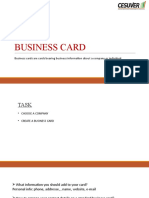 Business Card: Business Cards Are Cards Bearing Business Information About A Company or Individual