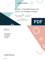 Journal Reading Oral Colonization A Possible Source For Candidemia in Low-Weight Neonates Stase Gilut Periode 30 Agustus 2021 - 12 September 2021