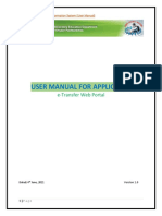 E-Transfer User Manual for Applicants