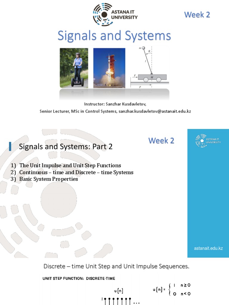 Signals and Systems: Week 2 | PDF | System | Feedback