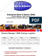 Enterprise Back To Basics (BTB) : Solution Manager / Aris Training For Initial Release of Solution Manager Latam Project