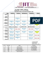 (Third Semester) Session: Class Time Table B.Arch. 2021-22