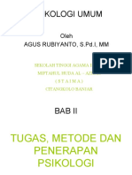 Tugas, Metode dan Penerapan Psikologi (Bab II)