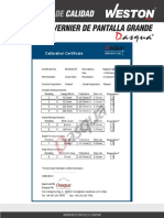 Certificado de Calidad VERNIER