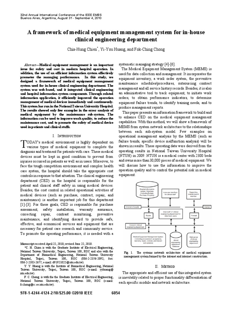 A Framework of Medical Equipment Management System For In-House ...
