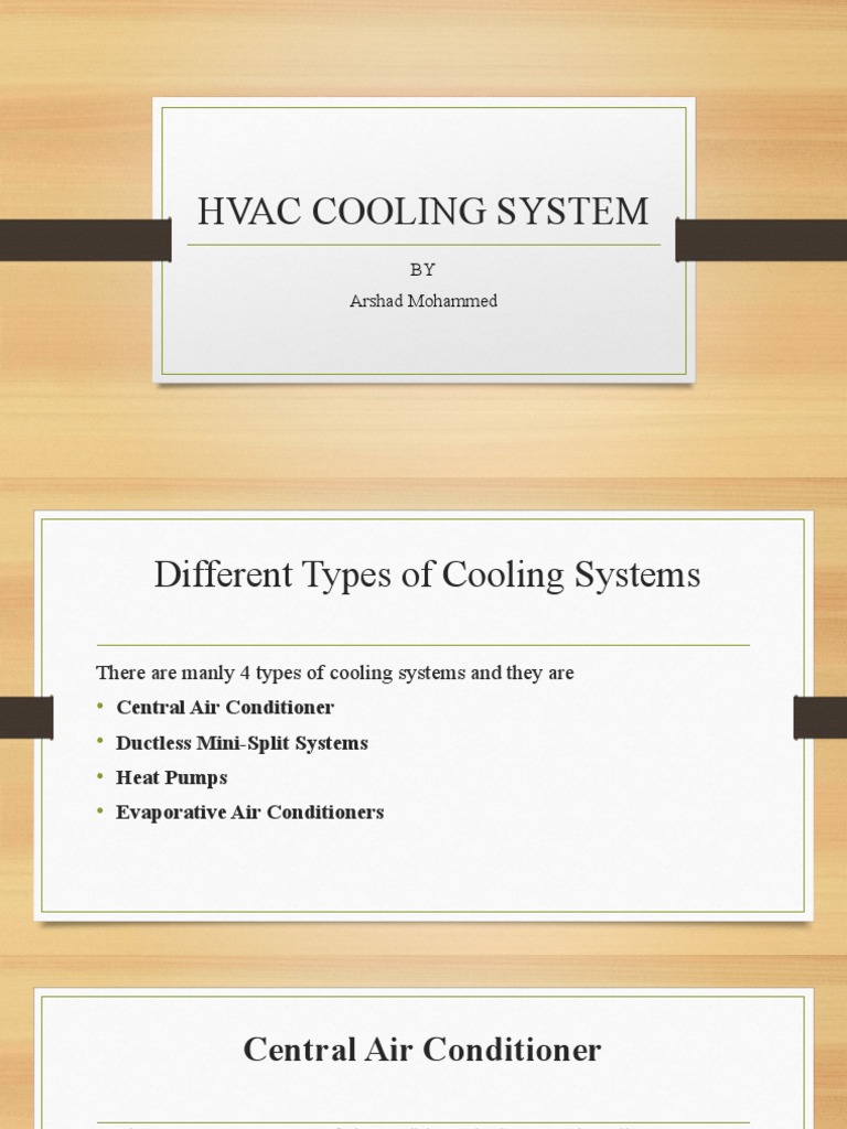 Overview of HVAC Cooling Systems | PDF | Air Conditioning | Heat Pump