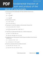 3.4 The Fundamental Theorem of Algebra, Sum and Product of The Zeros of Polynomials