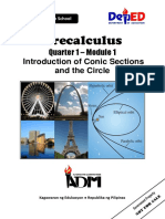 Precalculus Q1 Mod1 Introduction of Conic Sections and The Circle