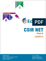 Csir Net: Part-A