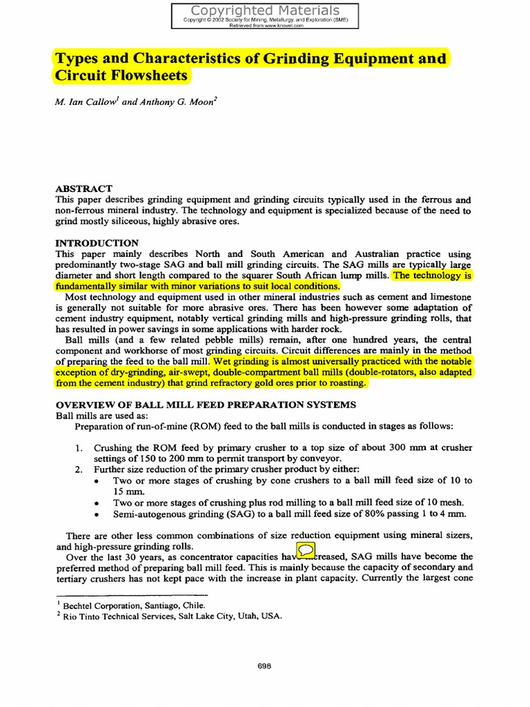 Grinding Equipment in Mineral Processing | PDF | Mill (Grinding) | Tools