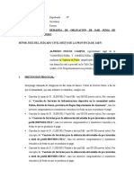 Camino Por Recorrer Sobre Demanda Obligacion de Dar Suma de Dinero