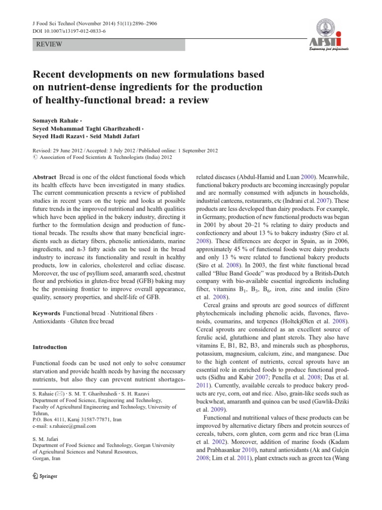 Functional Bread Innovations | PDF | Diet & Nutrition | Dietary Fiber