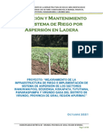 Manual de Operación y Mantenimiento del sistema de Riego por Aspersión en Ladera