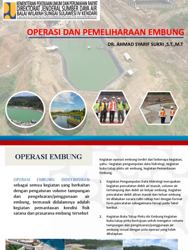 Pemeliharaan dan Operasi Embung | PDF