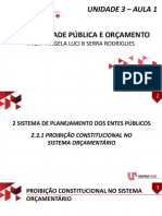 Unidade Iii - Aula 1 - Proibição Constitucional No Sistema Orçamentário