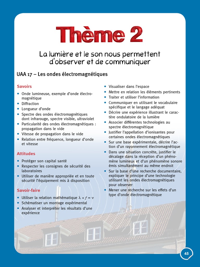 Comment Fonctionnent Les Ondes Electromagnetique Schéma Qui Dure 30 Seconde Sciences Pour Se Qualifier 6 Corrigé-45-84 | PDF | Lumière | Électron