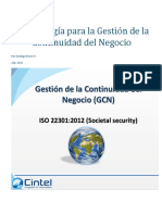 Metodología Para La Gestión de La Continuidad Del Negocio