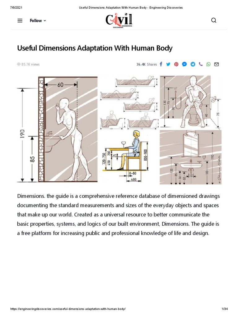 Human Body Dimension Adaptation Guide | PDF | Engineering | Dimension