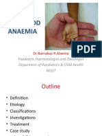 Childhood Anaemia: Paediatric Haematologist and Oncologist Deparment of Paediatrics & Child Health Must