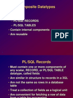 Composite Datatypes: Types: PL/SQL Records PL/SQL Tables Contain Internal Components Are Reusable