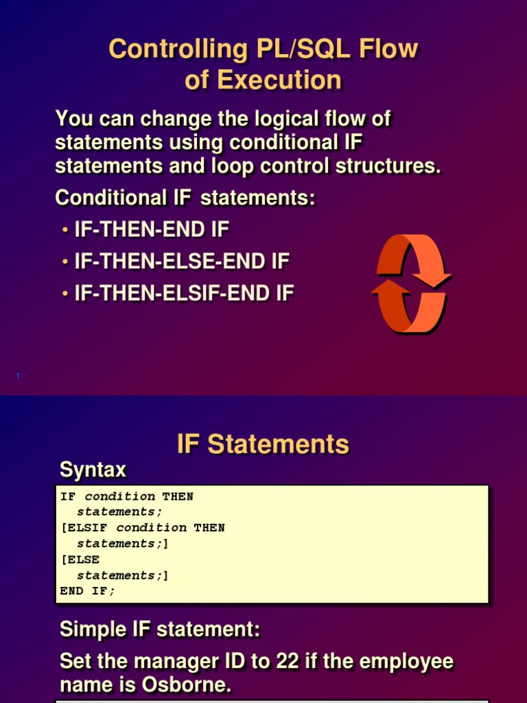 Controlling PL/SQL Flow of Execution | PDF | Control Flow | Boolean ...