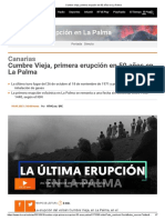 Cumbre Vieja, Primera Erupción en 50 Años en La Palma