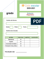 Examen Diagnostico Tercer Grado 2020-2021