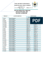 Calendario I I Quimestre