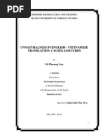 Unnaturalness in English Vietnamese Translation - Causes and Cures