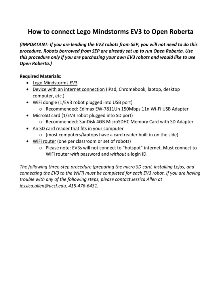 Connect EV3 to Open Roberta Guide | PDF | Wi Fi | Booting